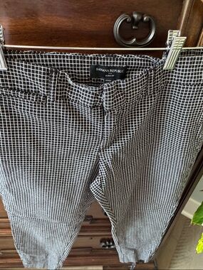 Banana Republic Black and White Grid Slim Pants